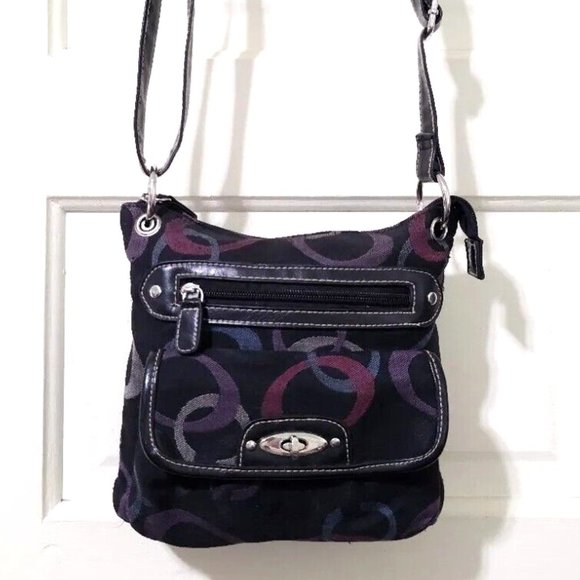 Target Small Black Purple Fuchsia Blue Tan Crossbody Shoulder Bag Purse Top Zip - Picture 3 of 13